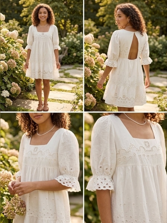 Forever That Girl Dresses & Skirts - Anthropologie Forever That Girl Boho Eyelet Cutout Mini Dress Small Petite